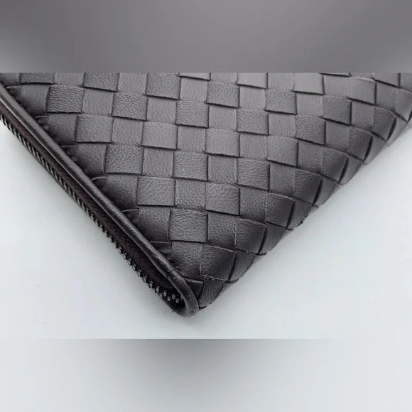 Bottega Veneta Dark Brown Expresso long Leather wallet zip around woven - Picture 6 of 14